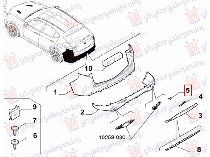 Kapak për çengel parakolpin e pasëm (Origjinal)