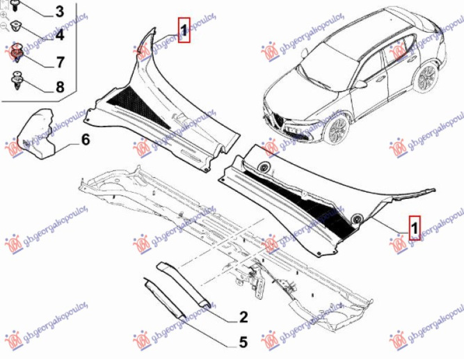 Kapak plastik i poshtëm i fshirëseve të xhamit (Origjinal)