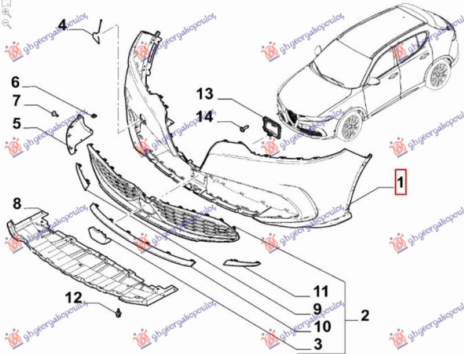 Parakolpi i përparmë (gati për ngjyrosje) (Origjinal)