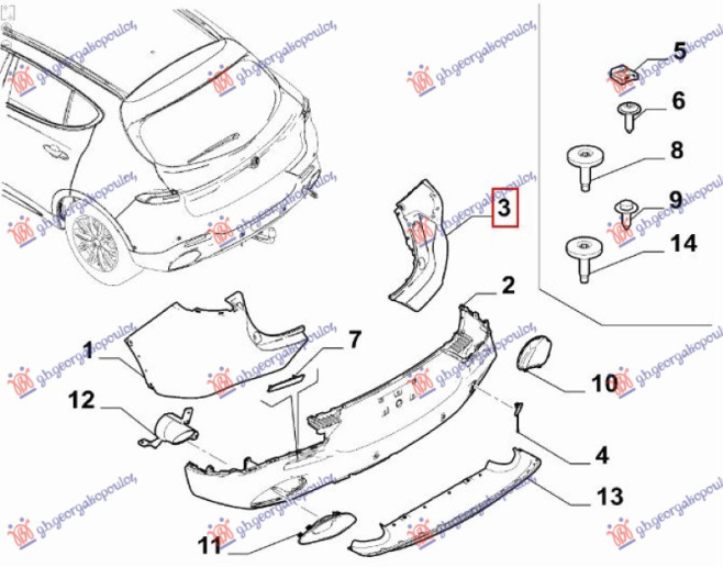 Parakolp këndor i pasëm (Оrigjinal)