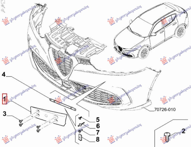 Mbajtës i përparëm për targa (Origjinal)