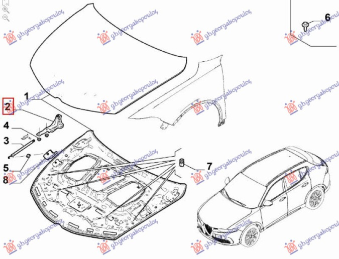 Mbajtës për kofano (Origjinal)