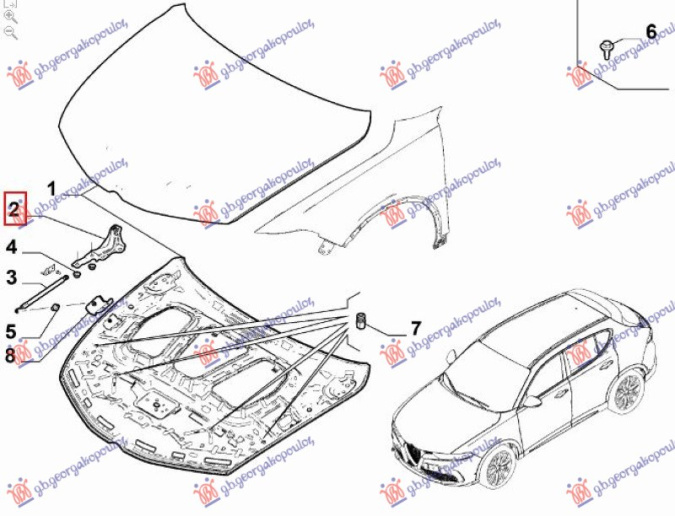Mbajtës për kofano (Origjinal)