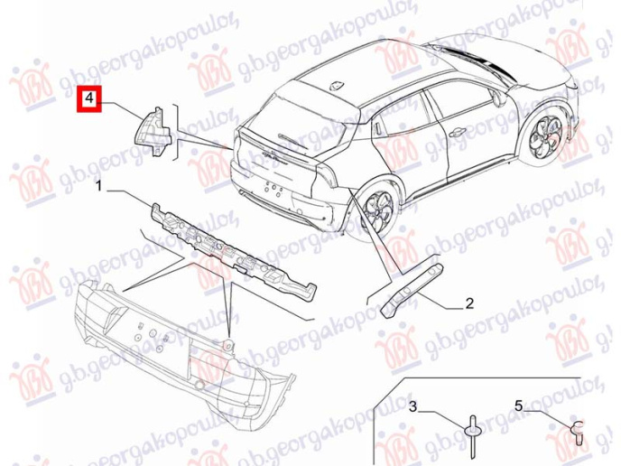 Shtërngues/mbajtës në parakolpin e pasëm (Origjinal)