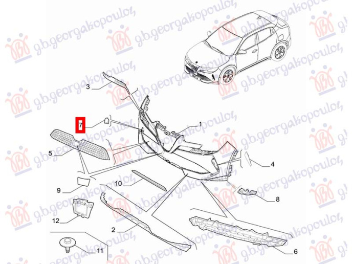 Kapak për çengel në parakolpin e përparëm