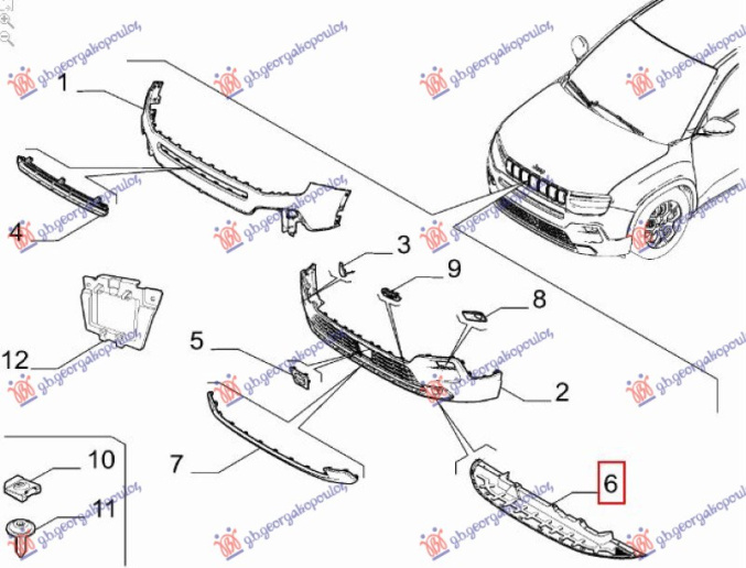Mbrojtës/kapak nën paraklopin e përparmë plastik (Origjinal)