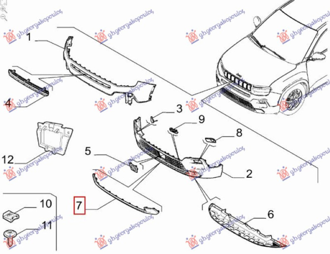 Shirit i parakolpit të përparmë poshtë (Origjinal)