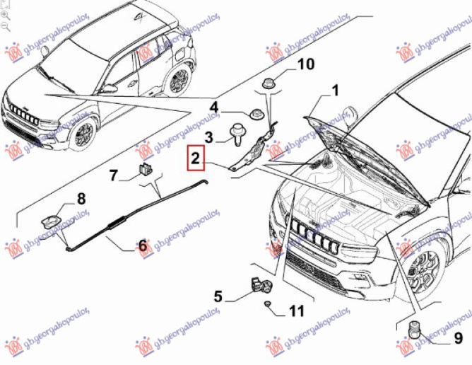 Mbajtës për kofano (Origjinal)