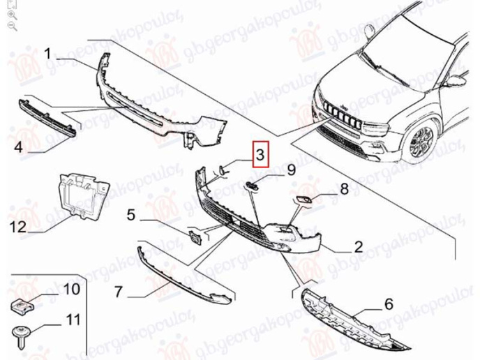 Kapak për çengel në parakolpin e përparëm