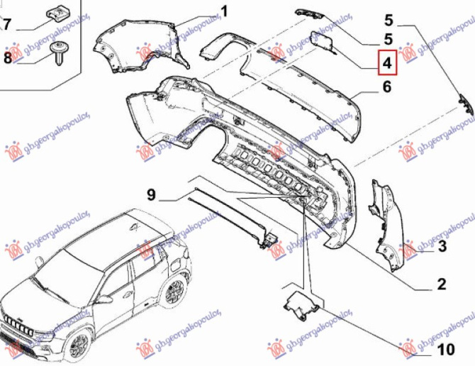 Kapak për çengel parakolpin e pasëm (Origjinal)