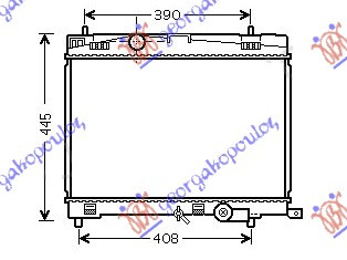 Radiator për motor benzinë 1.33 VVT-I (73/74KW) (09-11) (350x480) (KOYO)