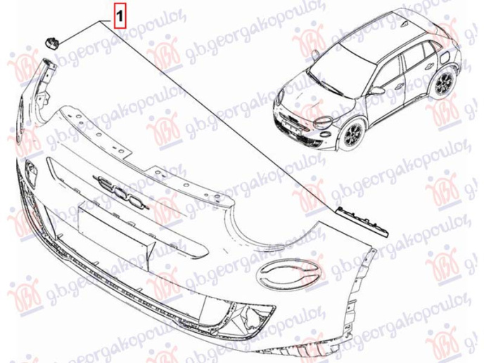 Kapëse/mbajtëse plastik e parakolpit anësorë të përparmë (Origjinal)