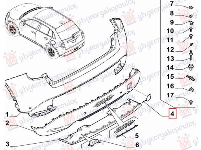 Kapak për çengel parakolpin e pasëm (Origjinal)