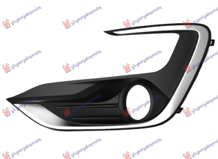 Grilë në parakolpin e përparmë (me hapje për drita të mjegullës) (me kromi)