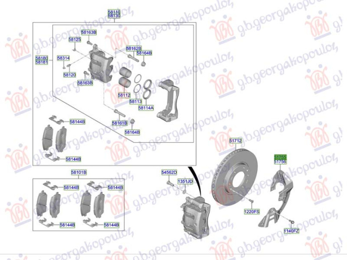 Mbruoja nga pluhuri i frenave nga përpara (Origjinal)