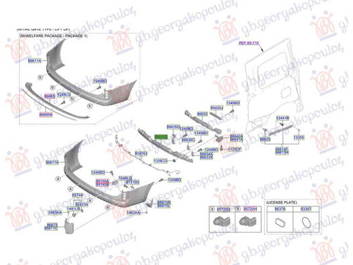 Shinë/bazë për parakolpin e pasëm (Origjinal)