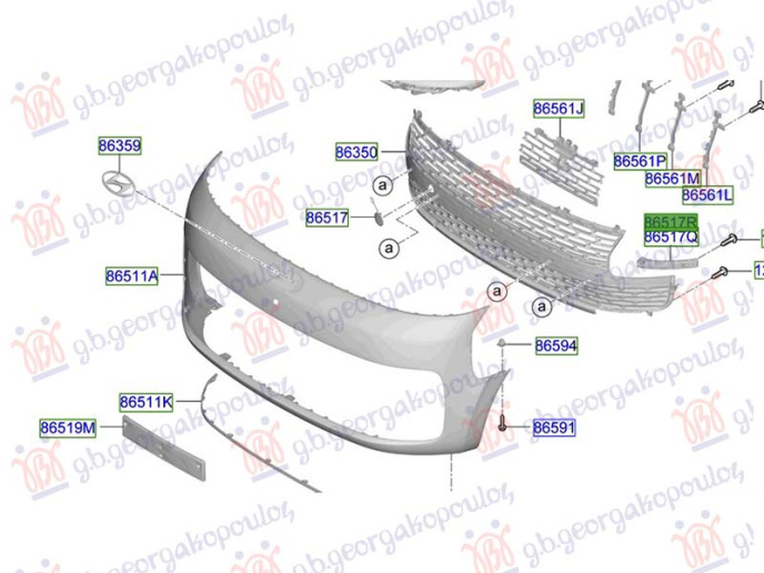 Kapës/mbajtës për parakolpin e përparëm anësorë plastik (Origjinal)
