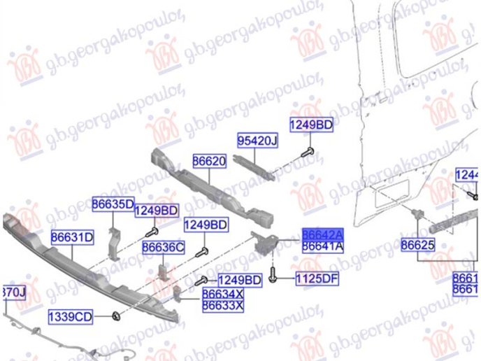 Kapëse/mbajtëse e parakolpit të pasmë plastik (Origjinal)