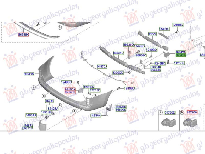 Kapëse/mbajtëse e parakolpit të pasmë plastik (Origjinal)