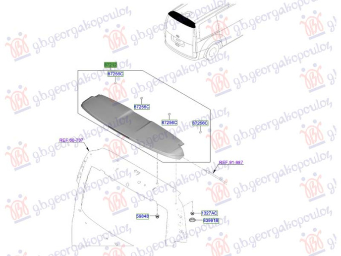 Spoiler i derës së bagazhit, pjesa e sipërme (Origjinal)