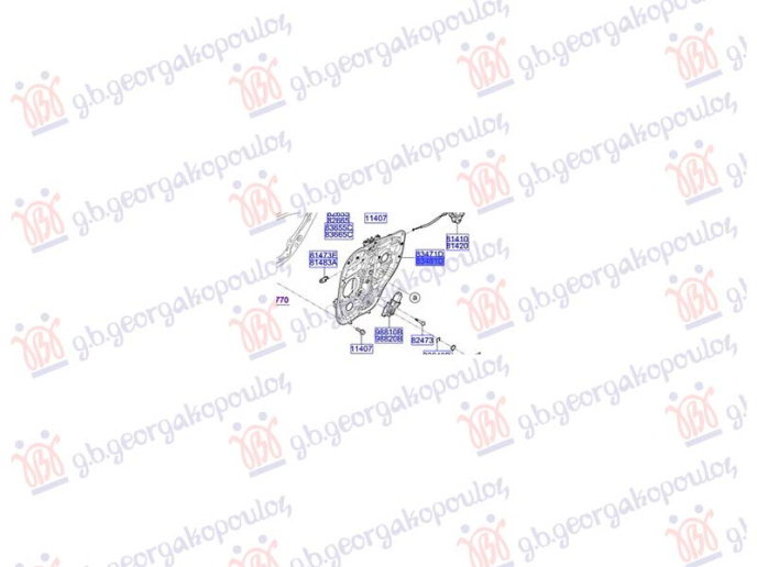 Ngritës/rregullues për dritaren e pasme elektrik (pa motor) (Origjinal)