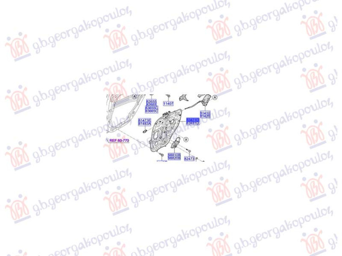 Ngritës/rregullues për dritaren e pasme elektrik (pa motor) (Origjinal)