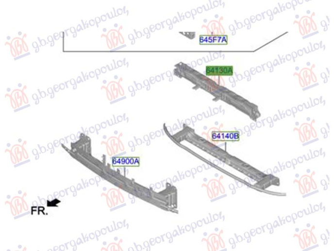 Shinë/bazë për parakolpin e përparëm pjesa e sipërme (Origjinal)