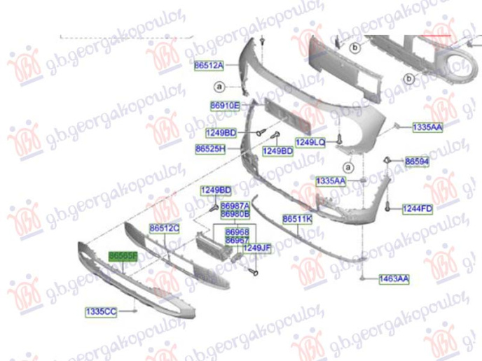 Kornizë Grilë qendrore parakolpi i përparëm (Origjinal)