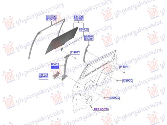 Ngritës/rregullues për dritaren e pasme elektrik (pa motor) (Origjinal)