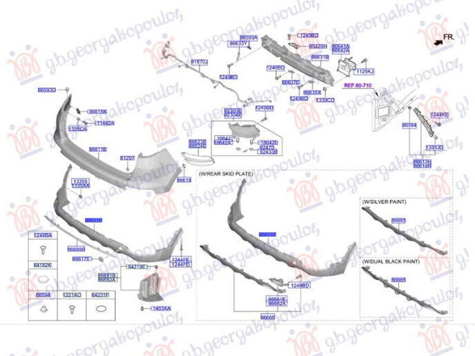 Spoiler i parakolpit të pasmë, pjesa e poshtme (Origjinal)