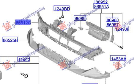 Grilë qendrore në parakolpin e përparme (Origjinal)