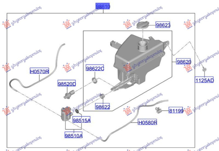 Rezervoar për lëng pastrues xhamash (Origjinal)