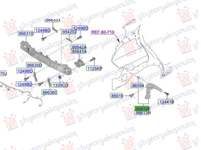 Kapëse/mbajtëse plastik e parakolpit të pasmë (Origjinal)