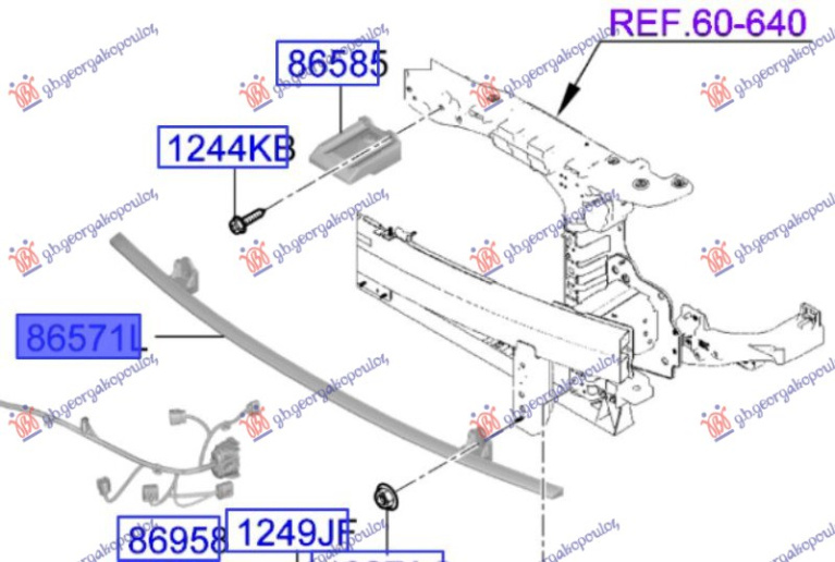 Shinë/bazë për parakolpin e përparmë i poshtëm (Origjinal)