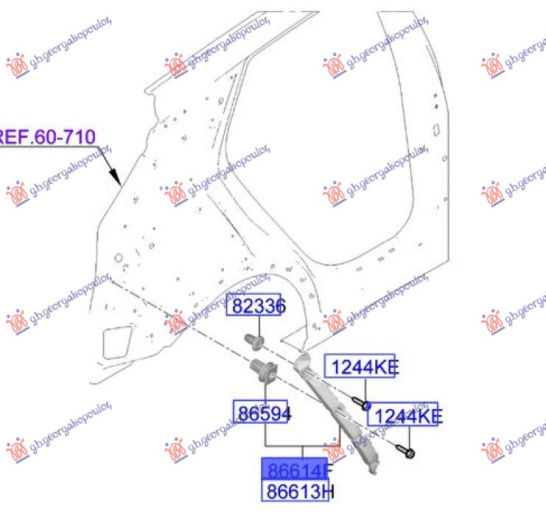 Kapëse/mbajtëse plastik e parakolpit të pasmë (Origjinal)