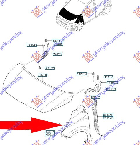 Krahu i përparëm (pa hapje për drita pulsuese) (Origjinal)