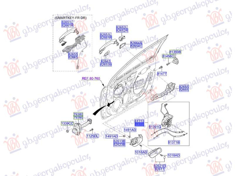 Bravë për derën e përparme elektrike (4 pinë)