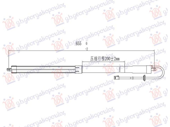 Amortizues (një) për derën e bagazhit elektrik