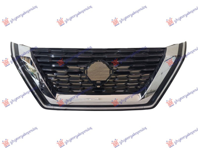 Maskë pvc/grilë me ngjyrë të zezë me shirit krom