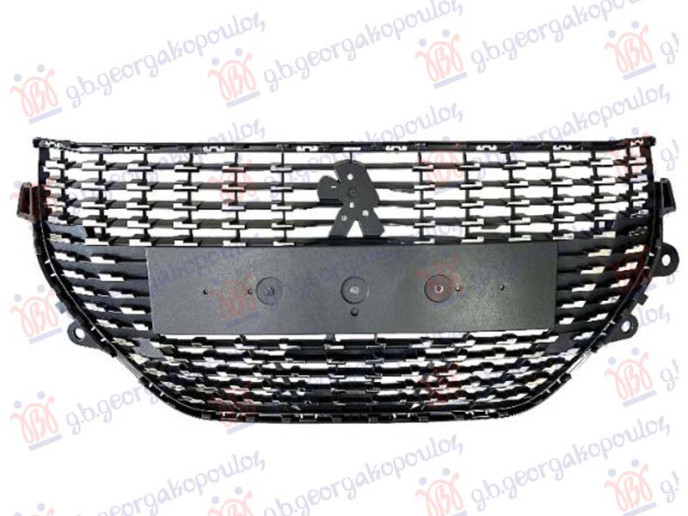 Maskë pvc/grilë me ngjyrë të zezë me shirit krom