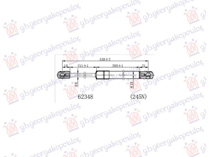 Amortizues (një) për derën e bagazhit