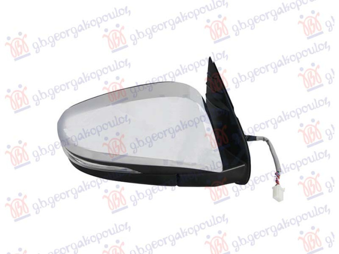 Pasqyrë elektrike (elektrik-me palosje) krom (me drita pulsuese) (А cilësi) (xham i lakuar)