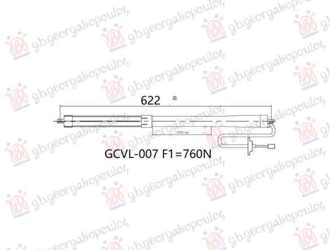 Amortizues (një) për derën e bagazhit elektrik