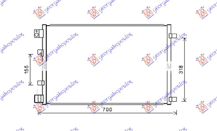 Radiator kondicioneri 1.5 DCi (610x390x16) (VALEO)