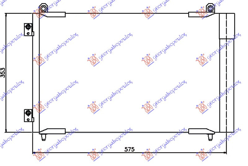 Radiator i kondicionerit 1.6 HDi dizel (530x350x16) Motor DV6TED4