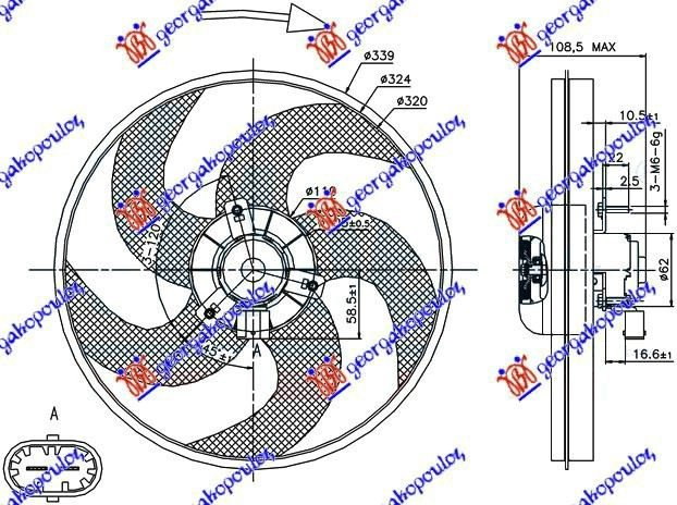 Ventilator komplet (pa kondicioner) (benzinë/dizel)
