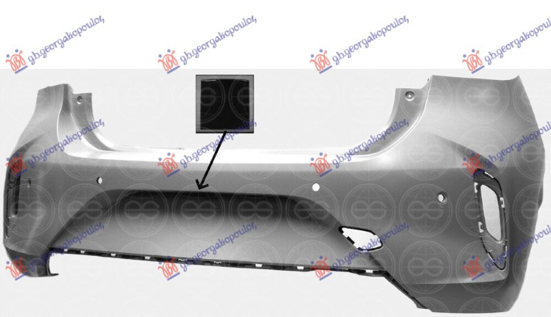 Parakolpi i pasmë (gati për ngjyrosje) GS-LINE (me sensorë parkimi dhe kamerë) (Evropë)
