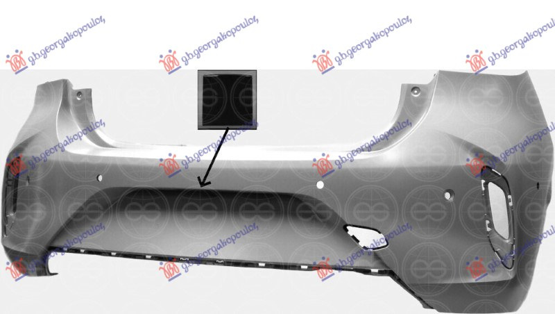 Parakolpi i pasmë (gati për ngjyrosje) GS-LINE (me sensorë parkimi dhe kamerë) (Evropë)